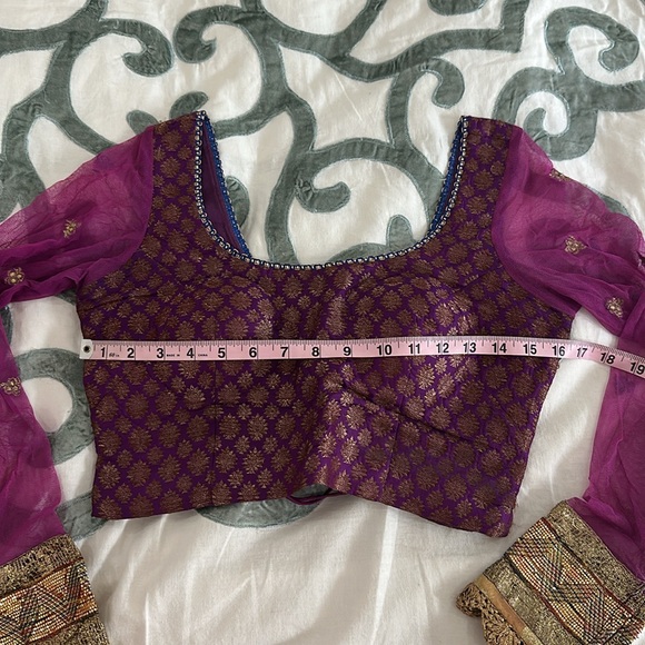 CUSTOM INDIAN PURPLE AND MUSTARD LEHENGA - Picture 3 of 16